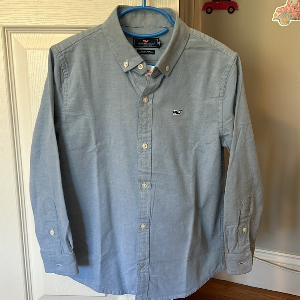 NWT Vineyard Vines boys size 7 oxford whale button down